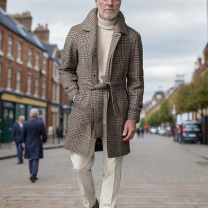 Herren Trenchcoat Modern mit Taschen und Slim Fit