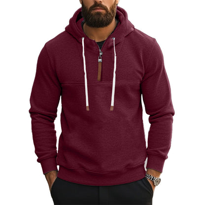 Herren Kapuzenpullover Sportlich Halbzipper