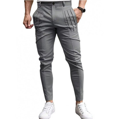 Herren Slim-Fit Hose Elegant Hochwertig Mit Taschen