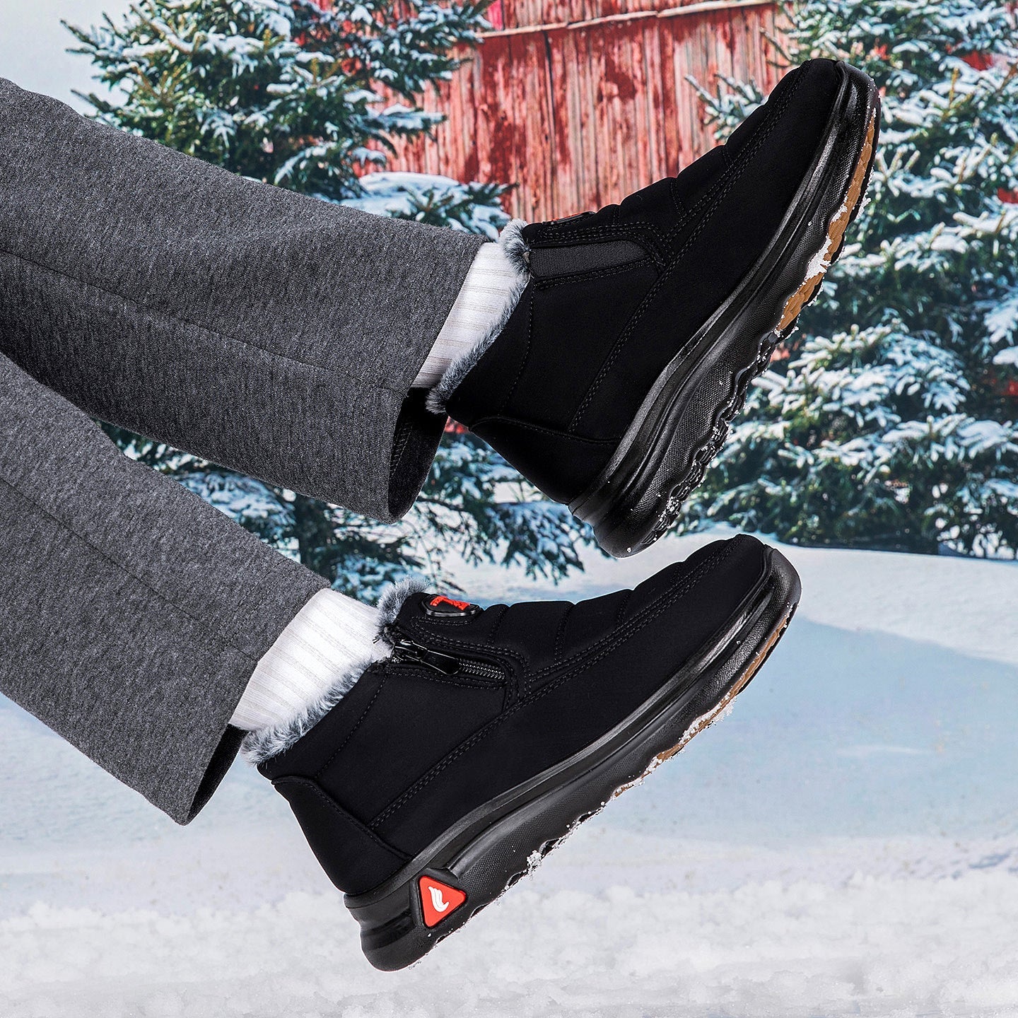 Damen Stiefel Warmfutter Rutschfest Winter Mode