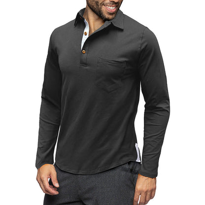 Elegantes Herren Langarmhemd Moderner Kragen