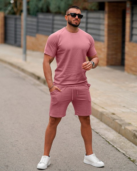Herren Sportset Kurzarm mit bequemen Laufshorts