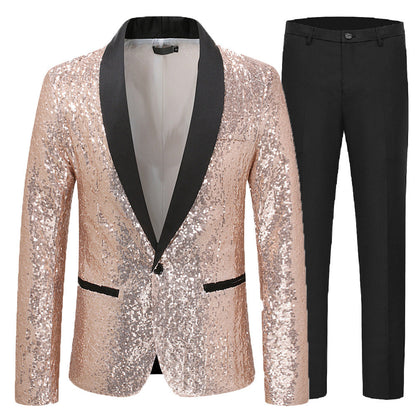 Herren Paillettenanzug Glitzernd Party Anzug