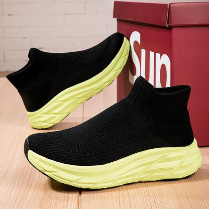 Damen Sneaker Strick Bequem Flexibler Laufsohlen