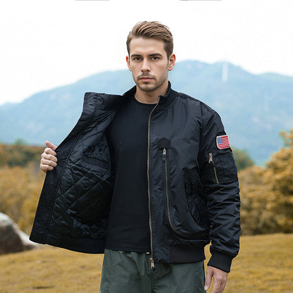 Herren Bomberjacke Isoliert Warm mit Taschen Modern