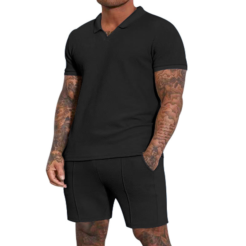 Herren Poloshirt und Shorts Set Sommer Komfort