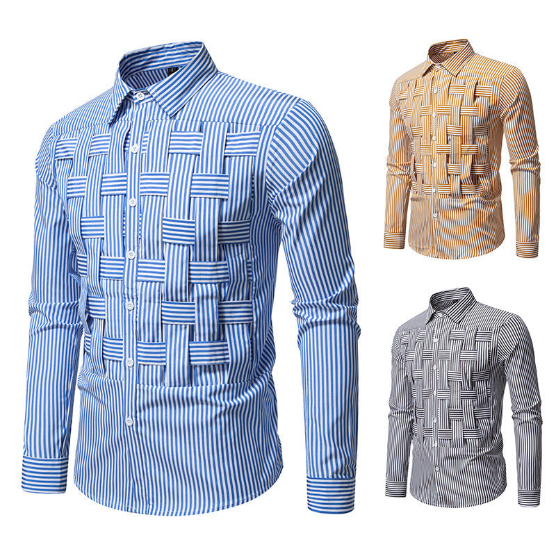 Elegantes Herrenhemd Streifenmuster Modern Slimfit