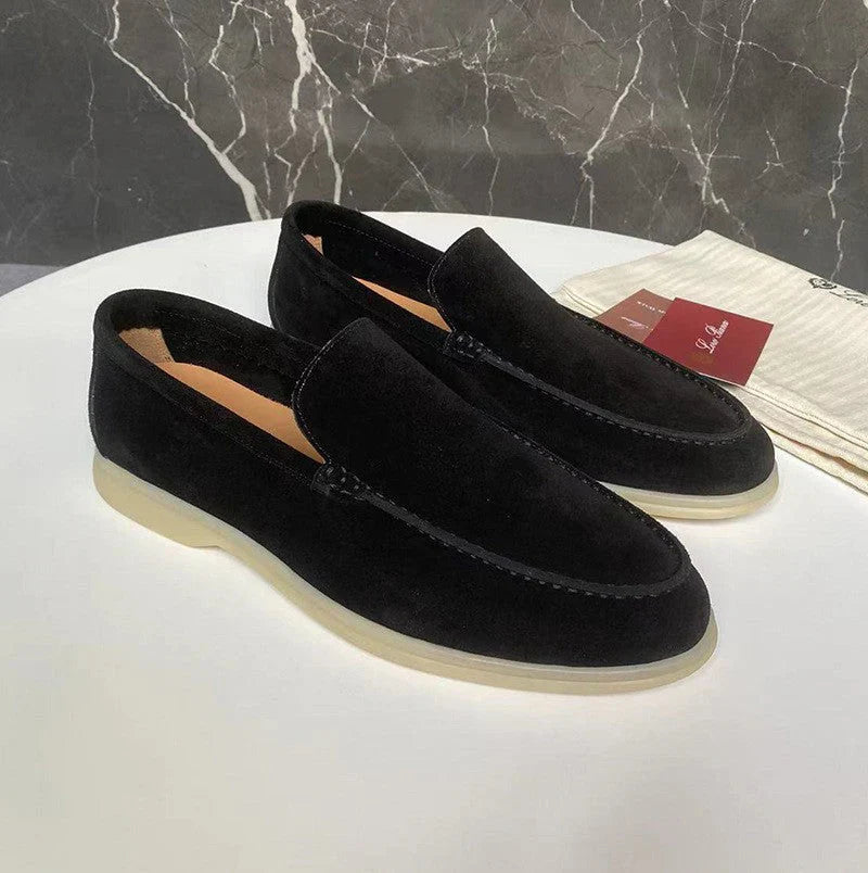 Elegante Herren Loafer Schuhe Lederschuhe Schwarz