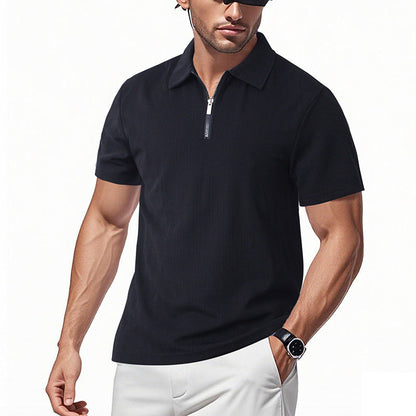 Herren Polohemd Modern mit Reißverschluss Slim Fit