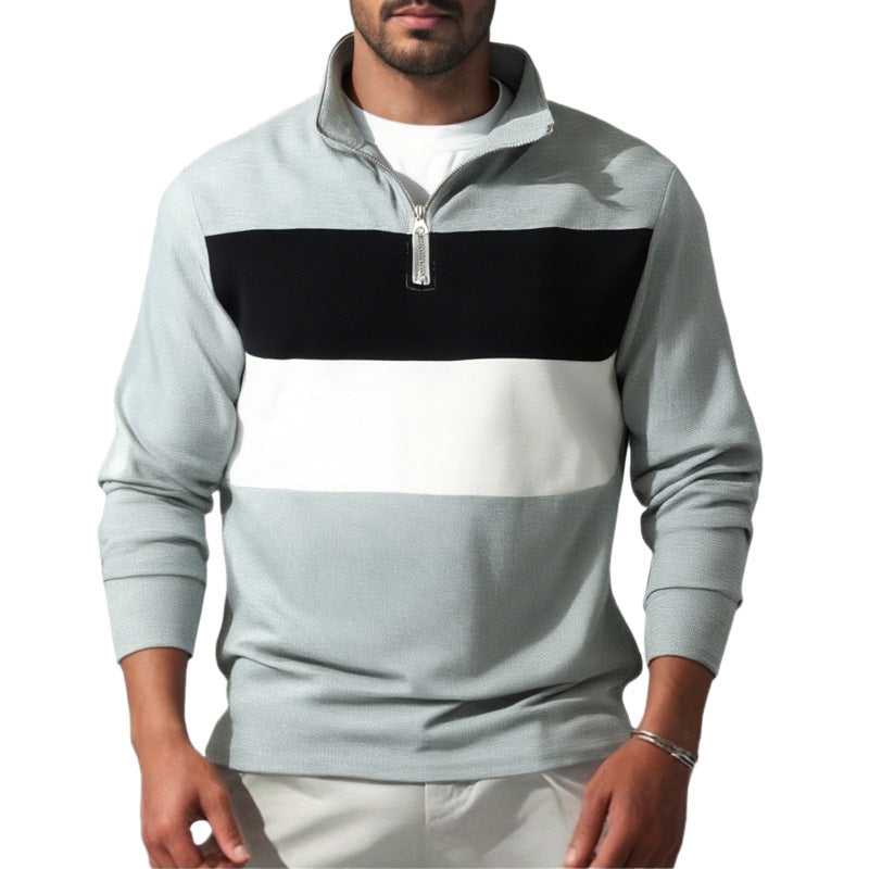 Herren Sportpulli Hoher Kragen Reißverschluss Funktionsshirt - BerlinGlamour