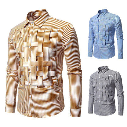 Elegantes Herrenhemd Streifenmuster Modern Slimfit