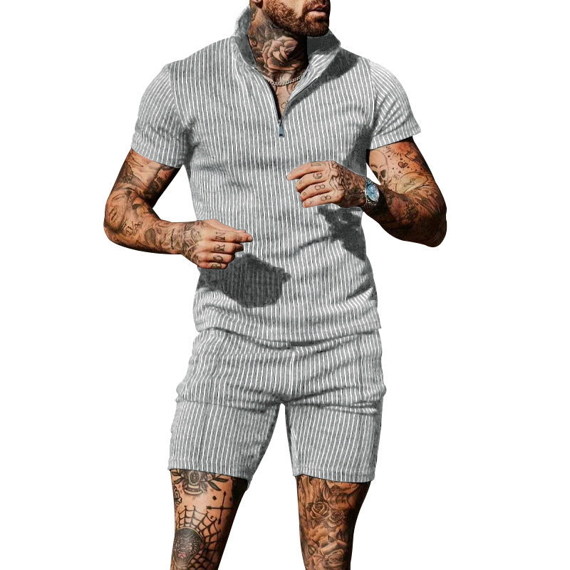 Herren Overall Kurzarm Reißverschluss Modern Style