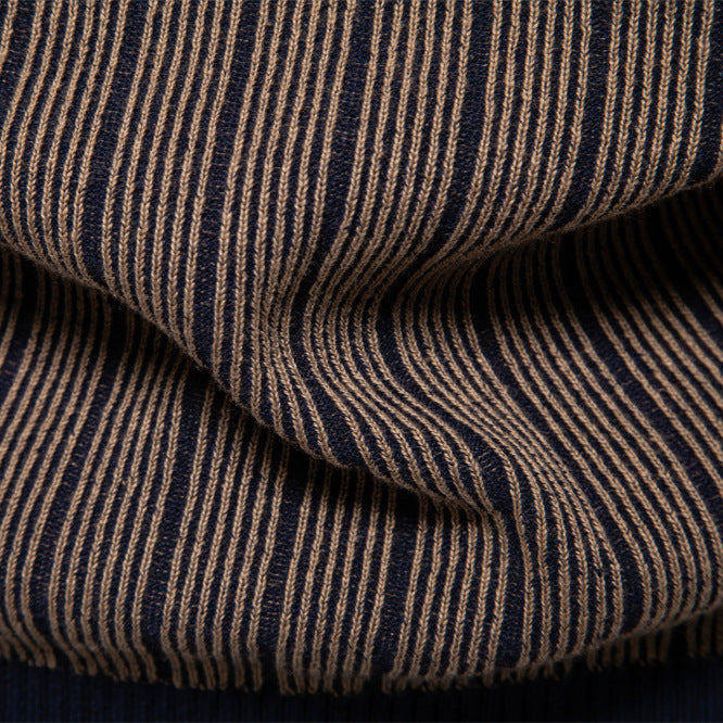 Herren Pullover Rollkragen Streifenmuster Elegante Feinstrick