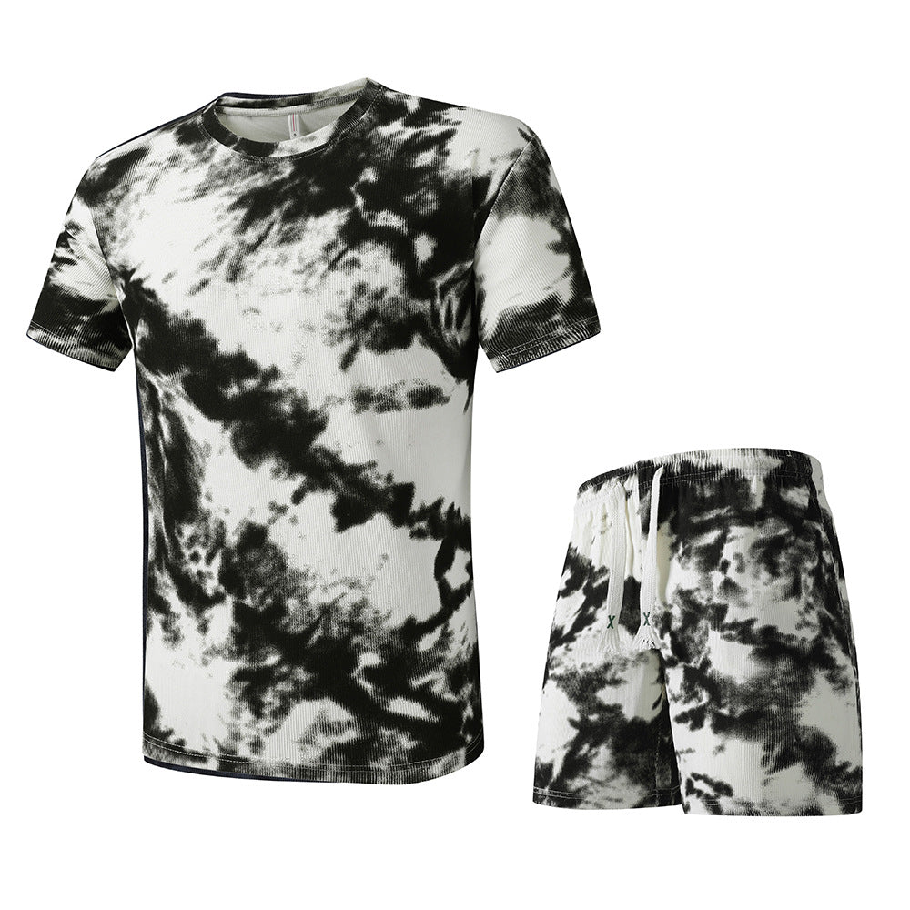 Herren T-Shirt und Shorts Set Batik Design Modern Sommer