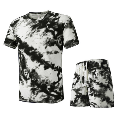 Herren T-Shirt und Shorts Set Batik Design Modern Sommer