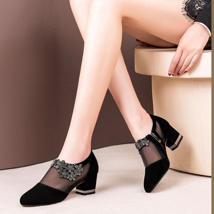 Damen High Heels Pumps Transparent mit Applikation Elegant - BerlinGlamour