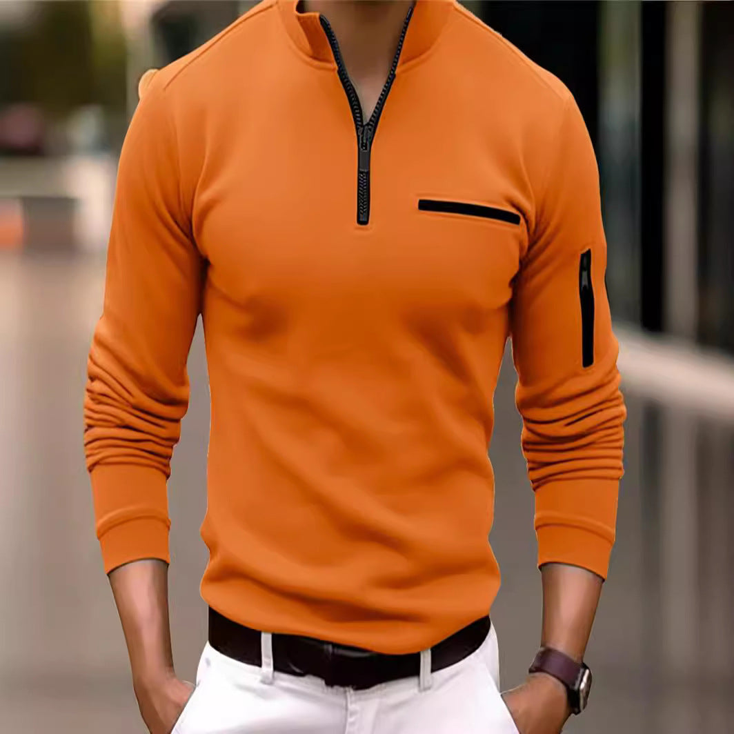Herren Pullover Praktisch mit Reißverschluss und Taschen - BerlinGlamour