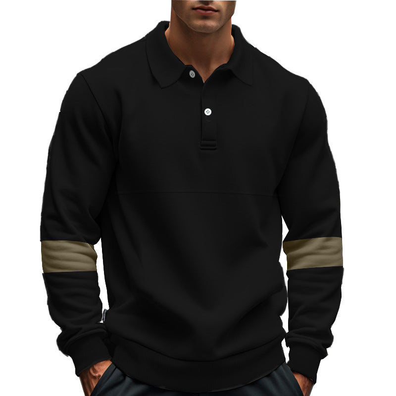 Herren Pullover Langarm Modern mit Kontrastbündchen