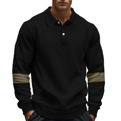 Herren Pullover Langarm Modern mit Kontrastbündchen