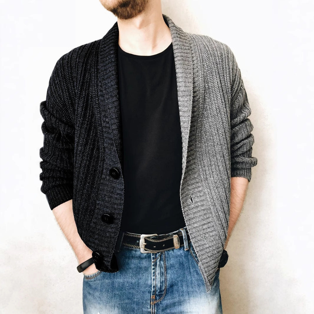 Herren Strickjacke Modern mit Großknöpfen und Struktur