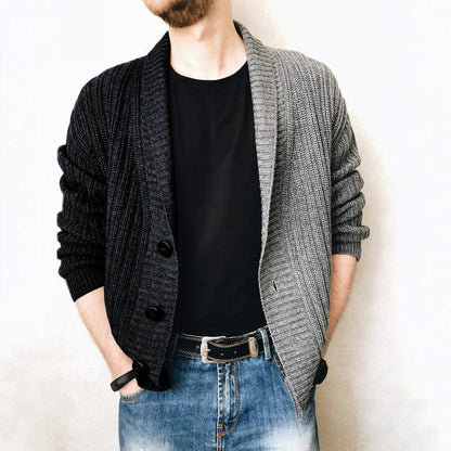 Herren Strickjacke Modern mit Großknöpfen und Struktur