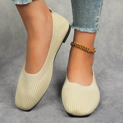 Damen Ballerinas Modisch Strukturiert Bequem