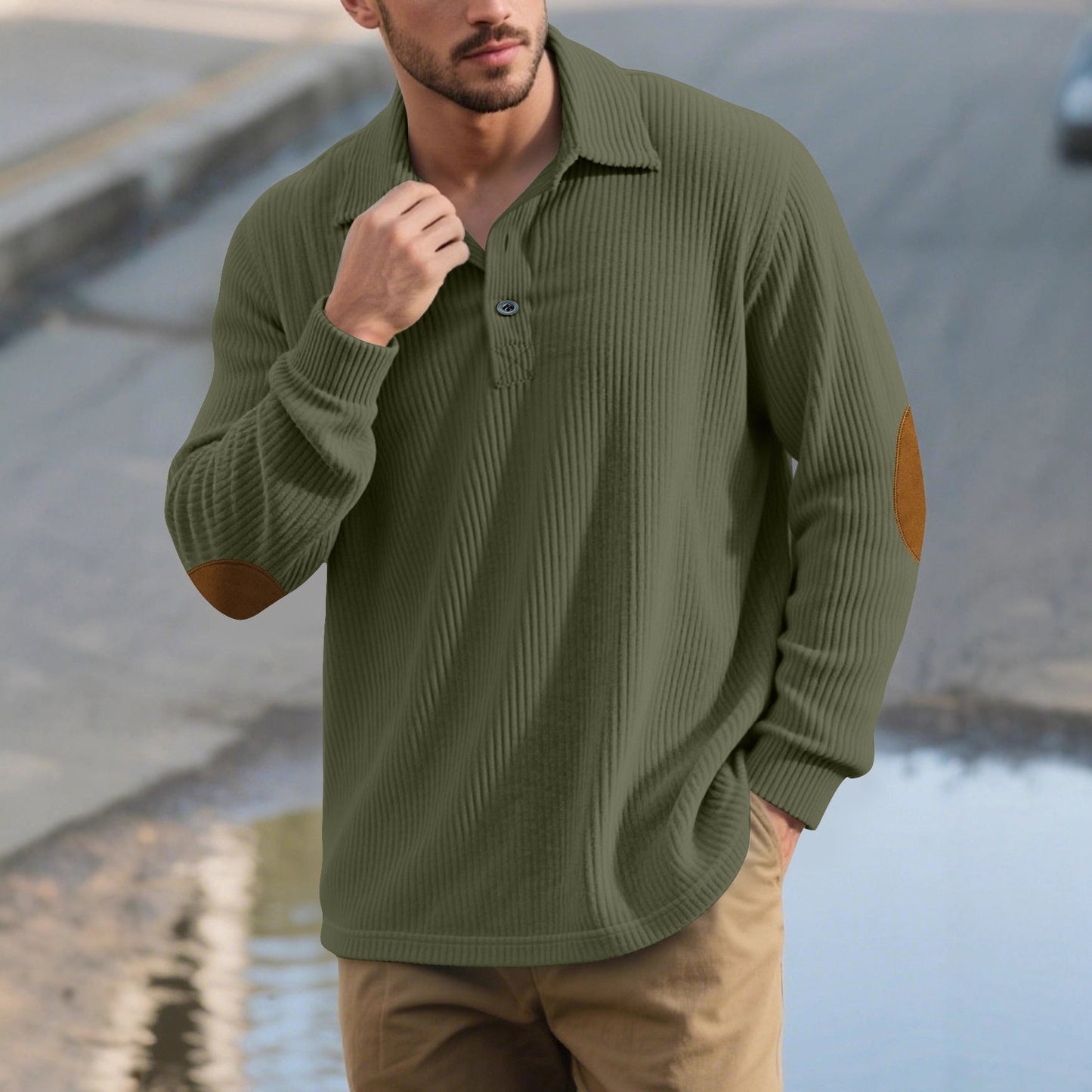 Herren Polohemd Langarm Elegant Berlin Style