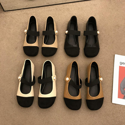 Damen Ballerina Schuhe Elegantes Design Perlen