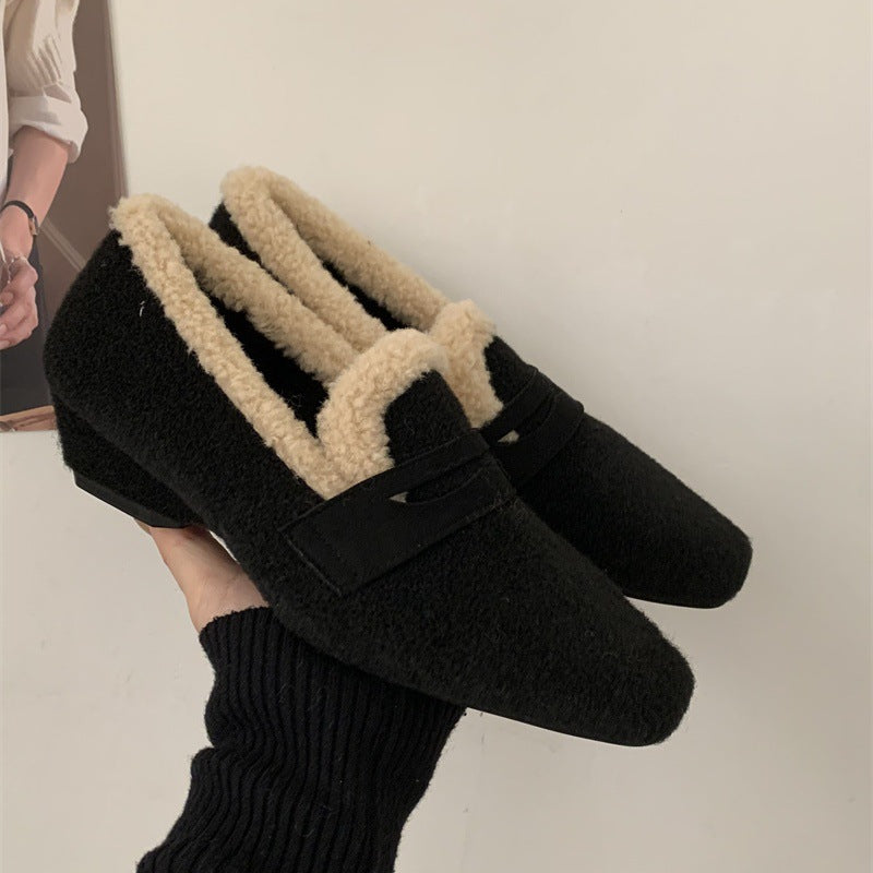 Damen Mokassins Flauschig Warme Innensohle Modisch