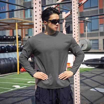Herren Sportshirt Langarm Atmungsaktiv Feuchtigkeitstransport