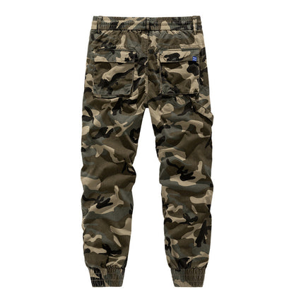 Herren Cargohose Camouflage Elastisch Vieltaschig