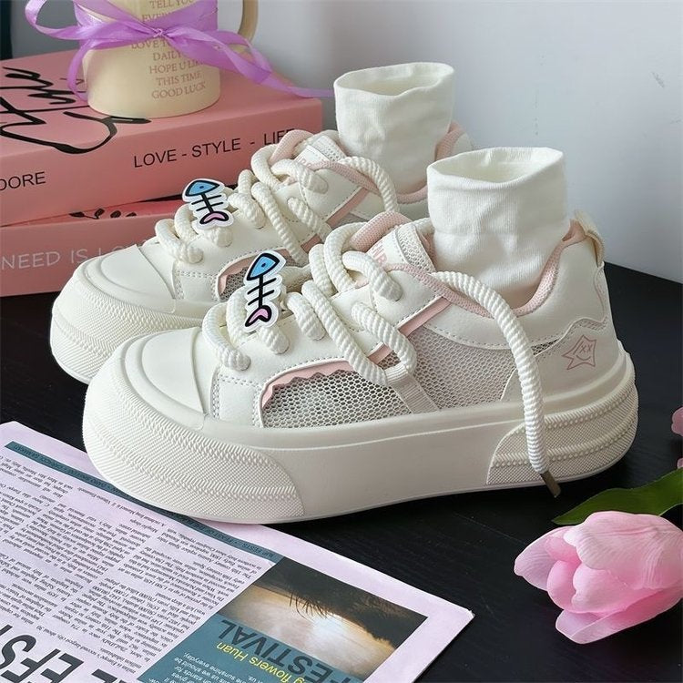 Damen Sneaker Sportlich Leicht Mesh Obermaterial