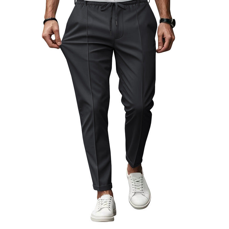Herren Slim Fit Hose Elastischer Bund Modern