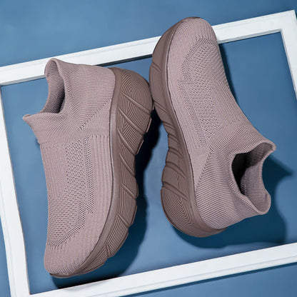 Damen Sneaker Bequem Elastisch Sportlich Schuhe