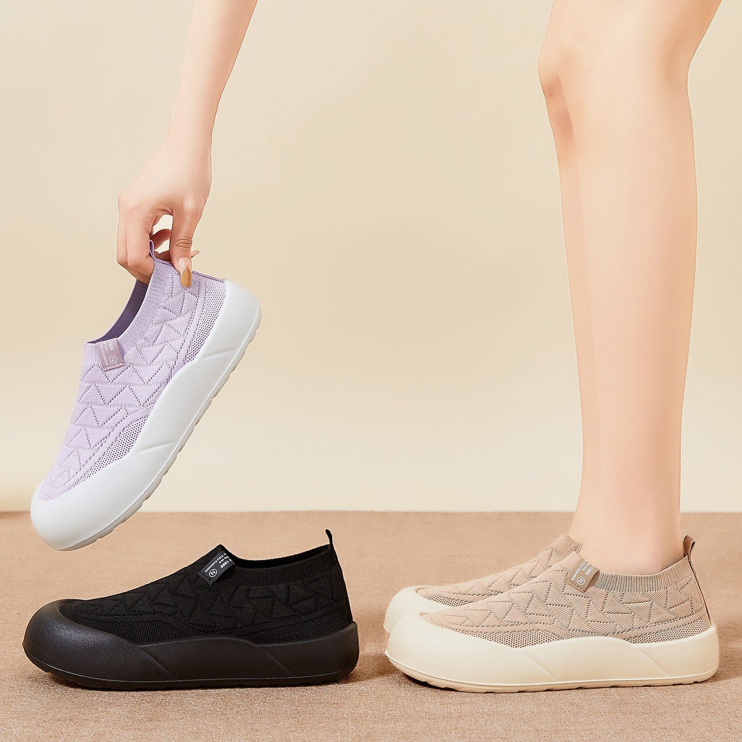 Damen Sportschuhe Bequem Slip-On Stoßdämpfend Sneaker