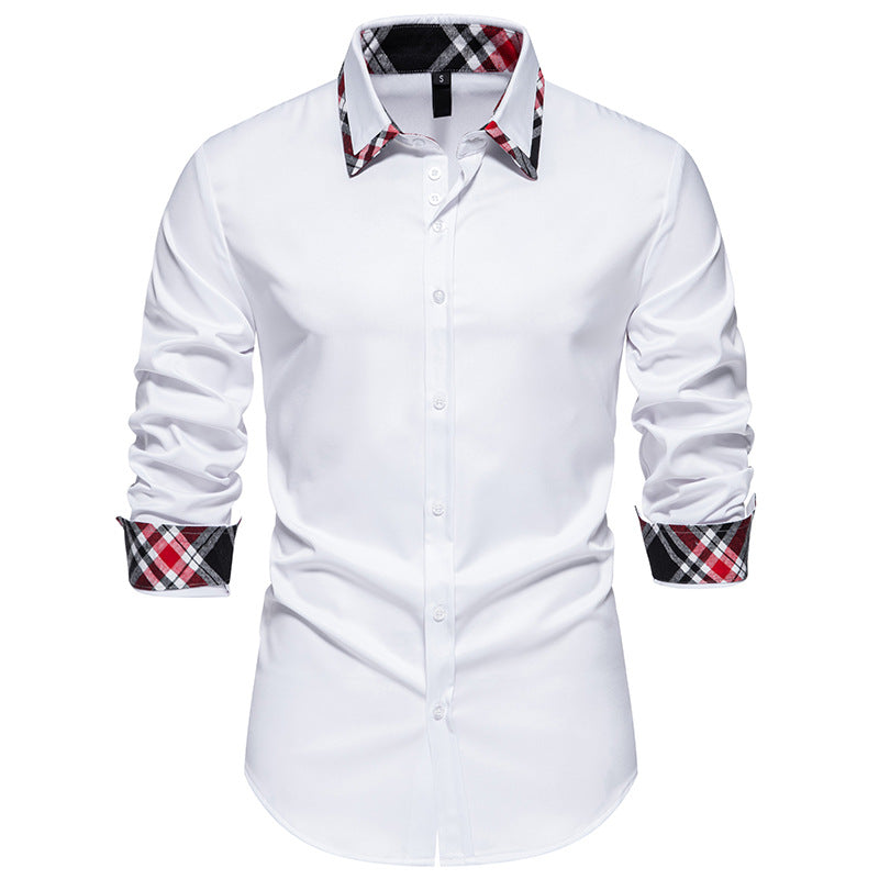 Herren Langarmhemd Elegantes Karo Hemd Modern