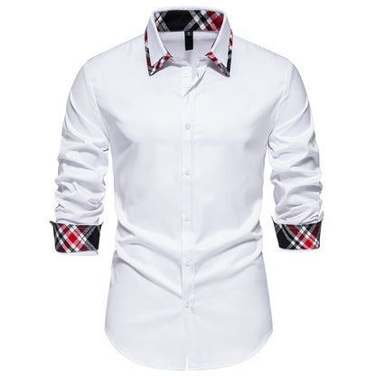 Herren Langarmhemd Elegantes Karo Hemd Modern