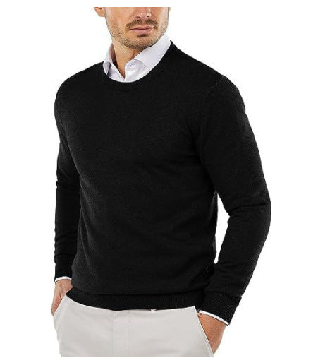 Herren Pullover Rundhals Feine Baumwolle Eleganter Style