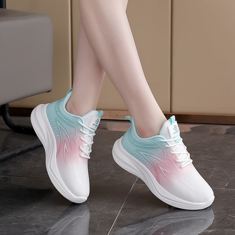 Damen Sneaker Leicht Sportlich Mit Dämpfung Weiß
