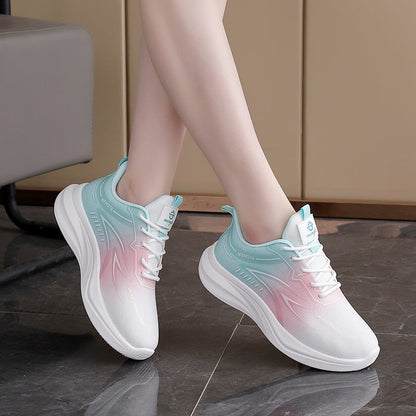Damen Sneaker Leicht Sportlich Mit Dämpfung Weiß