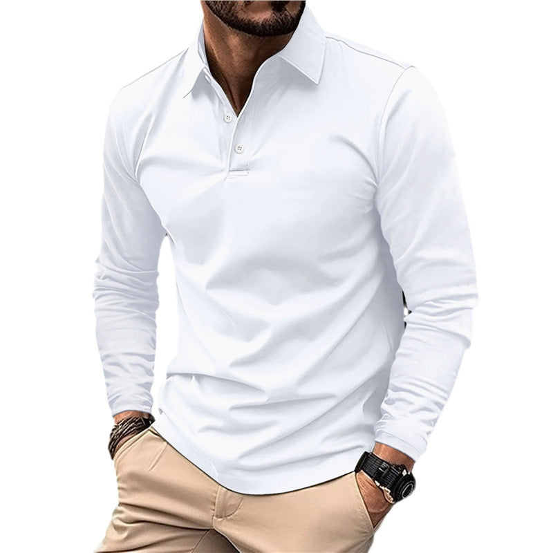Herren Poloshirt Langarm Modern Kragen Baumwolle Qualität
