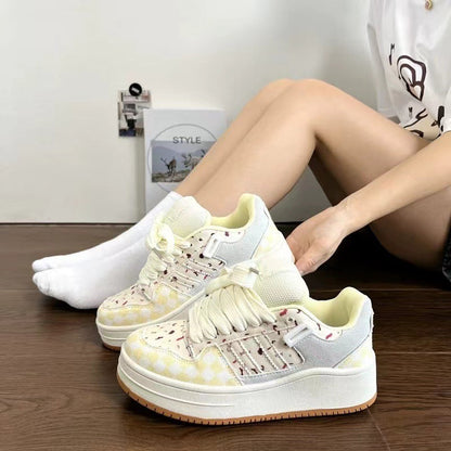 Damen Sneaker Sportlich Atmungsaktiv Plateau Komfort