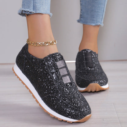 Glitzer Sneaker Damen Schuhe Trendy Mode