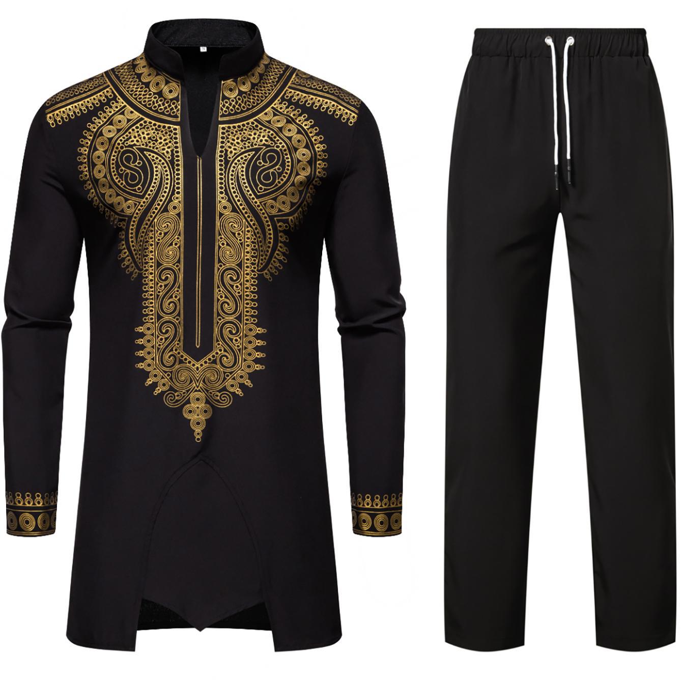 Herren Kaftan Outfit Traditionell Stickerei Elegante Mode