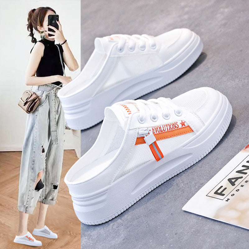 Damen Sneaker Atmungsaktiv Mesh Komfort Laufsohle Schwarz