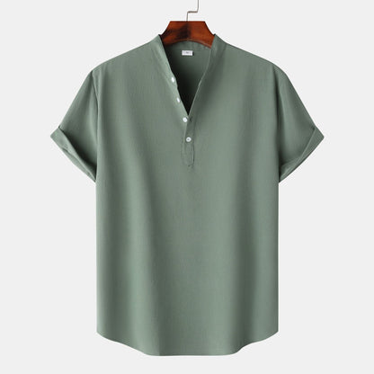 Herren Hemd Kurzarm Modern Henley Design