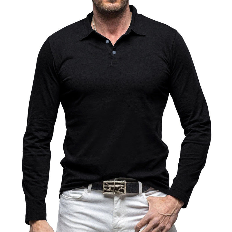 Herren Poloshirt Langarm Modern Slim Fit