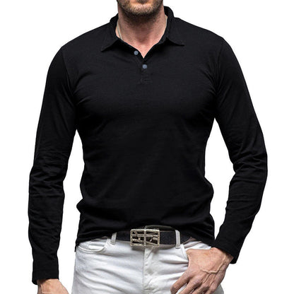 Herren Poloshirt Langarm Modern Slim Fit