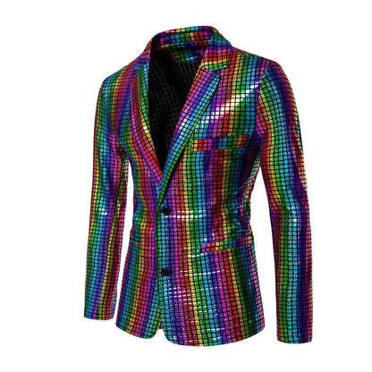 Herren Anzugblazer Glitter Pailletten Blazer Abendgarderobe