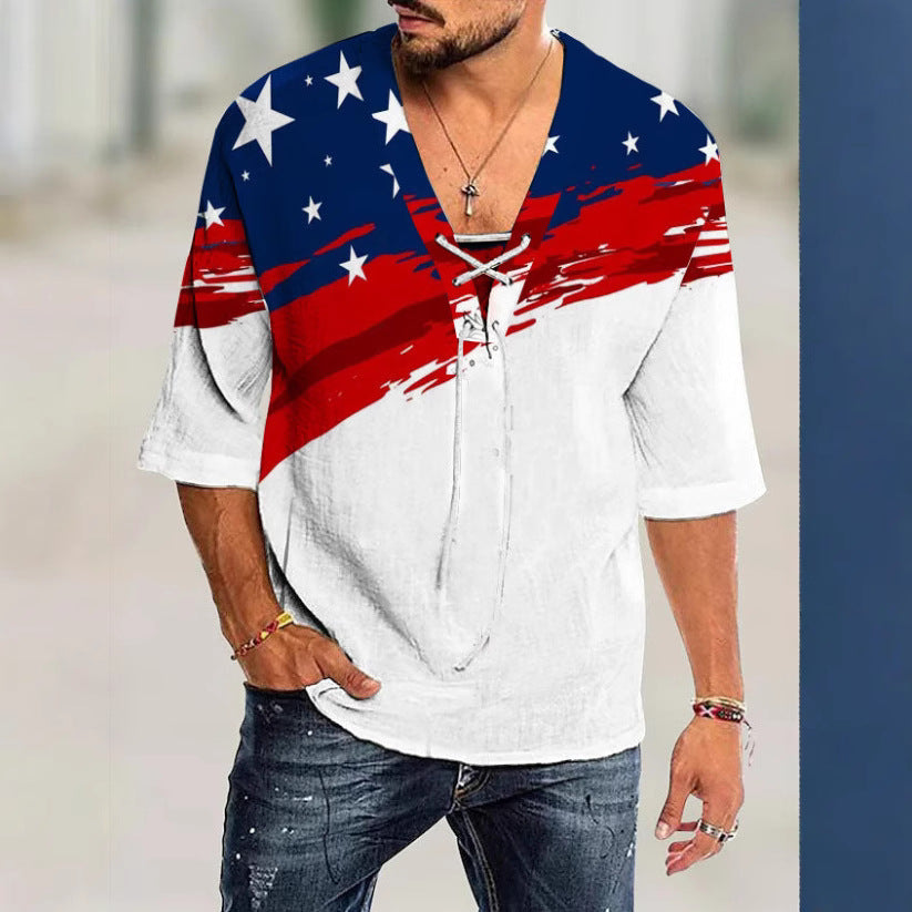 Herren Shirt mit modernem Schnürdesign Graffiti Style